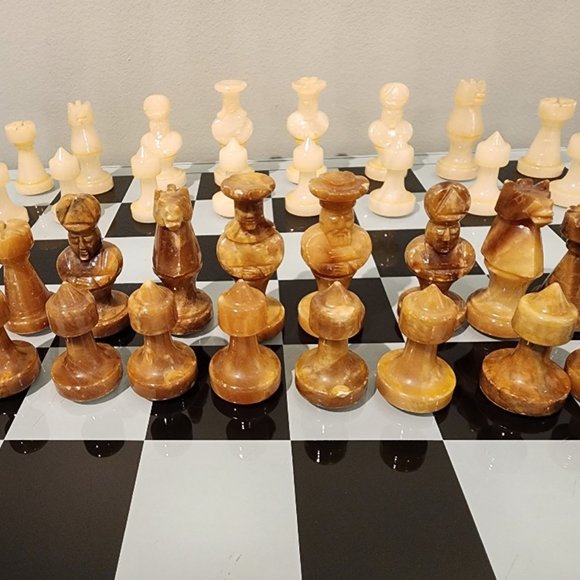 Vintage Stone Chess Set - Picture 4 of 16
